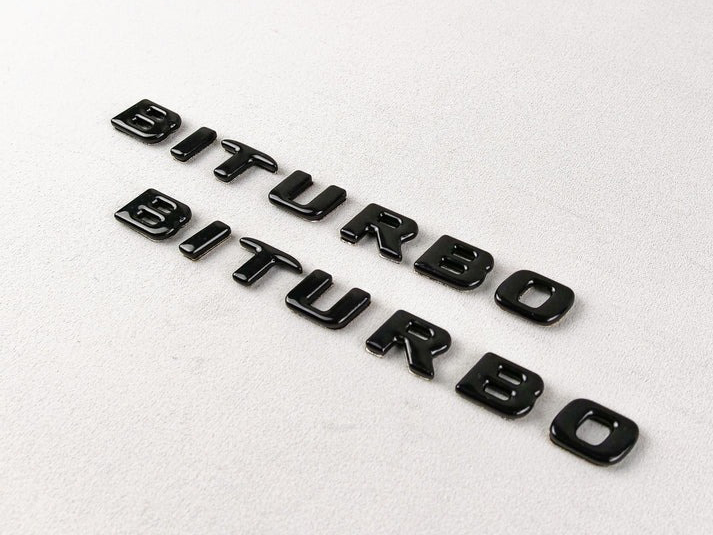 Mercedes Brabus S E C G GT Biturbo Black Metal Emblem Logo Badges Set